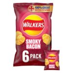 Walkers Smoky Bacon Multipack Crisps 6x25g
