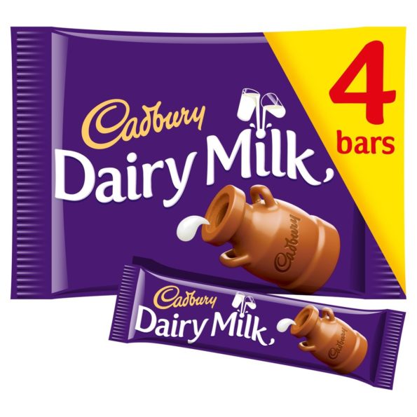 Cadbury dairy milk  chocolate bars 4 pack