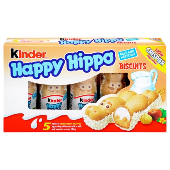 Kinder happy hippo milk chocolate and hazelnut bisquit bars multipack 5 pack