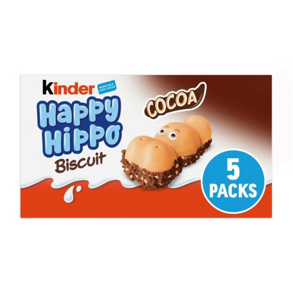 Kinder happy hippo cacao chocolate and hazelnut bisquit bars multipack 5 pack