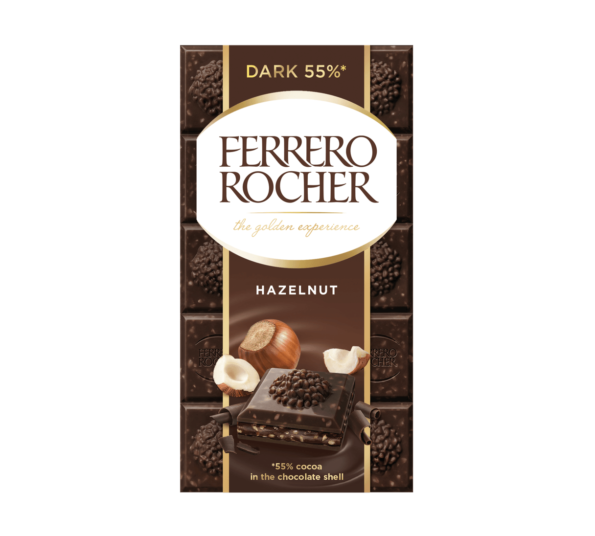 Ferrero Rocher Dark 55% Chocolate Bar With Hazelnut