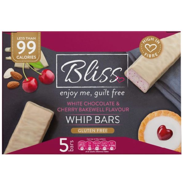 Bliss Bars – Cherry Bakewell Whip Bars – 5 Bars