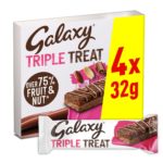 Galaxy Triple Treat Fruit Nut & Chocolate Bar 4X32g