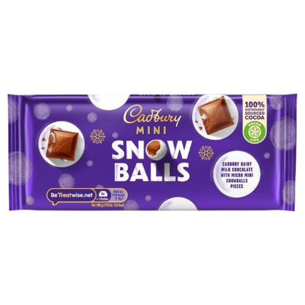 Cadbury Mini Snowballs Tablet Bar 110g
