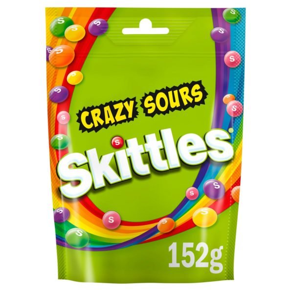 Skittles Crazy Sours Sweets Pouch Bag 152g