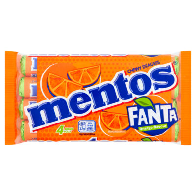 Mentos Fanta Chewy Dragees Orange Flavour 4x