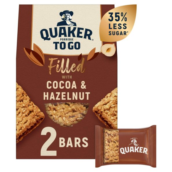 Quaker with Cocoa & Hazelnut Breakfast Bar 2x65g