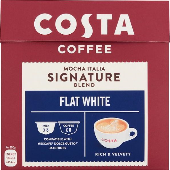Costa NESCAFE® Dolce Gusto® Compatible Flat White Coffee Pods