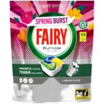 Fairy Platinum All-in-One Dishwasher Capsules 59pk – Spring Burst